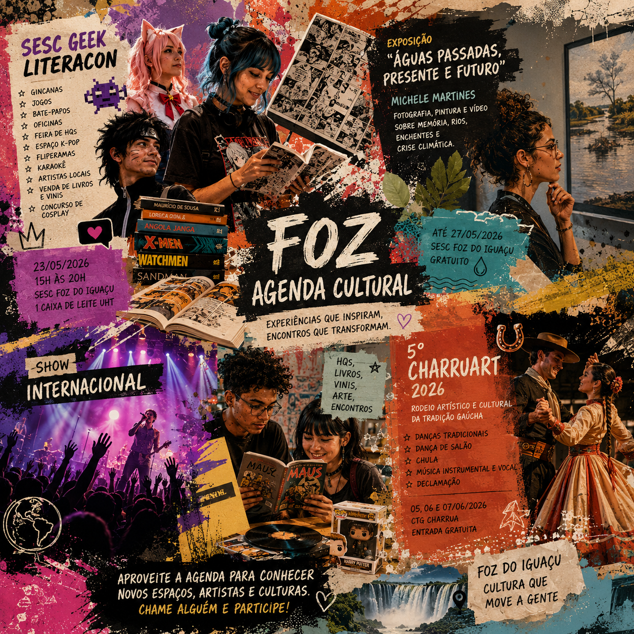 Agenda cultural em Foz: geek, arte, música e tradição